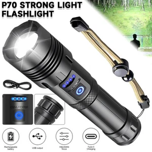 10000 Lumens Super Bright LED Tactical Flashlight USB Rechargeable LED WorkLight - Afbeelding 1 van 15