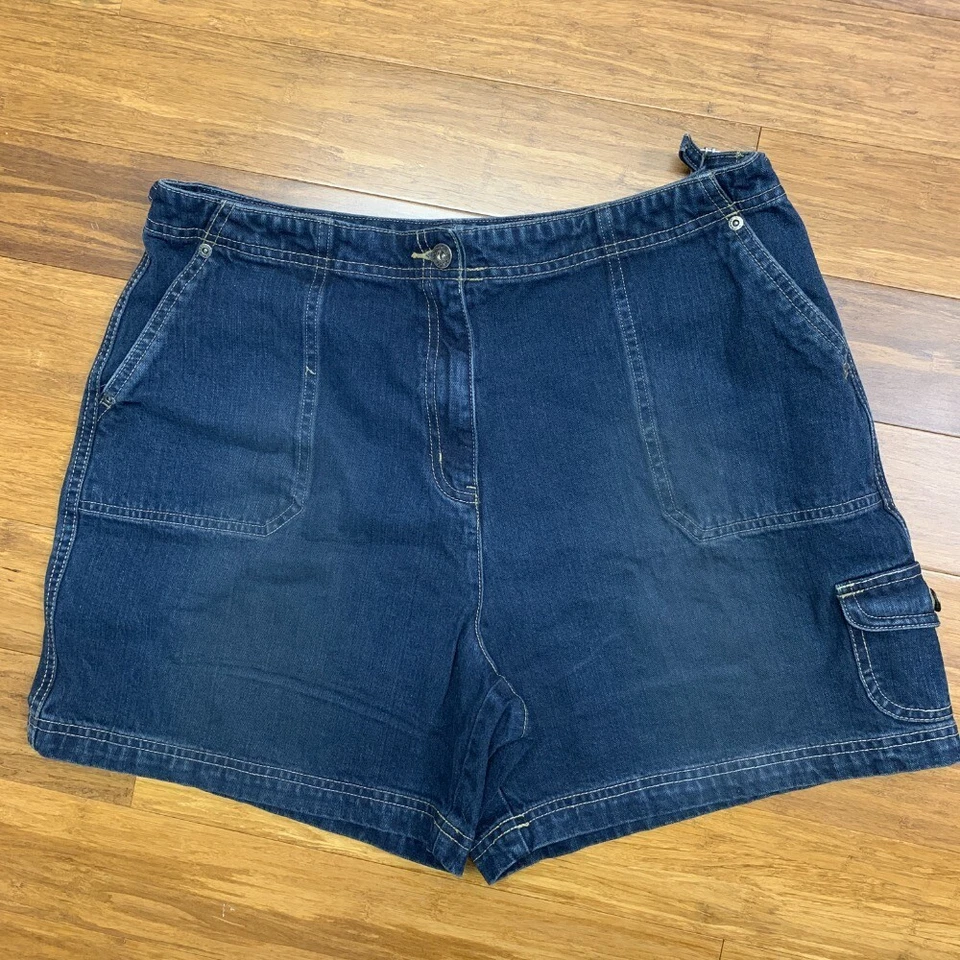 Pantalones Cortos De Colección Y2K Sonoma Denim Carga Para Mujer 16 Cintura Ajustable Algodón Oscuro Foto 1 de 4