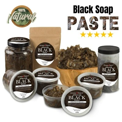 Raw African Black Soap PASTE 100% Pure Natural Body & Face Wash For Acne Scars - Image 1 of 4