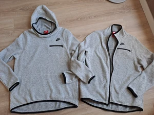 2x NIKE Hoodie Pullover & Jacke L XL Hell Grau FLEECE Hoody NIKE Schriftzug - Bild 1 von 16