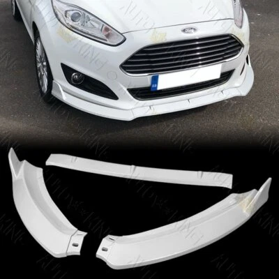 FIT 14-19 FORD FIESTA PAINTED WHITE FRONT BUMPER BODY KIT SPOILER SPLITTER LIP - Image 1 of 4