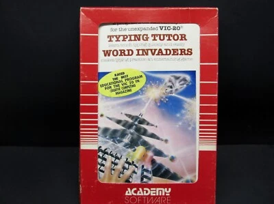 Typing Tutor & Word Invaders, VIC-20, Cassette, Academy 1982, CIB, Never Used - Image 1 of 4
