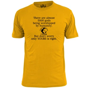 Camiseta para hombre 5000 Gods Quote Ateísmo Ateo agnóstico - Imagen 1 de 4