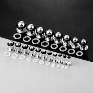 2PCS Small Sizes Basic Daily Ear Expander Tunnels Plugs Surgical Steel Gauges - Picture 1 of 16