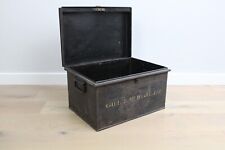 Vintage large Metal Trunk, Storage Box, Side Table Coffee Table Log Storage