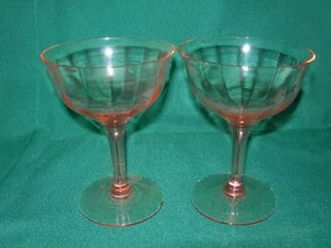 Tiffin Franciscan 14196 Two Pink Tall Sherbet Champagne Glasses Free Shipping - Picture 1 of 5