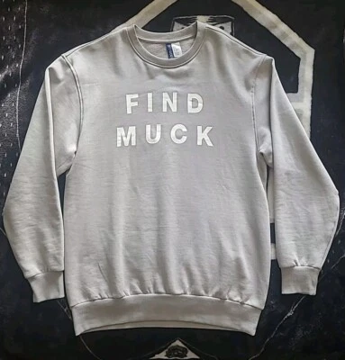 Sudadera Pullover Cuello Redondo Para Hombre H&M ENCUENTRA MUCK Humor Explícito Gris S De Gran Tamaño Foto 1 de 4