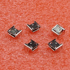 10PCS Micro USB Type B Female Socket 4 Vertical Legs fixed Solder Connectors A2T - Picture 1 of 5