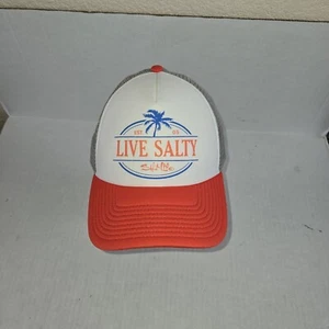 Cappello Salt Life Live Salty Regolabile Snapback Maglia Camionista Bianco Rosso Grigio - Foto 1 di 6