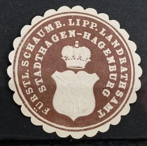 German Letter Seal Stamp MH STADTHAGEN - HAGENBURG - Picture 1 of 1