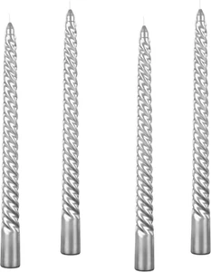 4 Piecestall Metallic Taper Spiral Taper Candle Candles - 10 Inch Metallic, Drip - Picture 1 of 12
