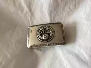 Fibbia Cintura Cintura Argento Sterling ATA Logo con Diamante-MONOLINX STERLING - Foto 1 di 9