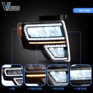 Faros reflectores LED completos VLAND se adaptan a Ford F-150 F150 09-14 secuencial - Imagen 1 de 8