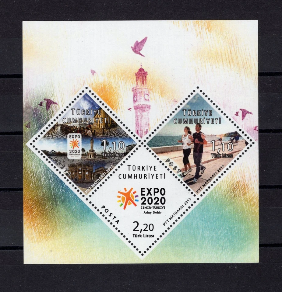 Hoja de recuerdo de Turquía 2013 (Expo 2020) ciudad de Esmirna MNH ** Foto 1 de 1