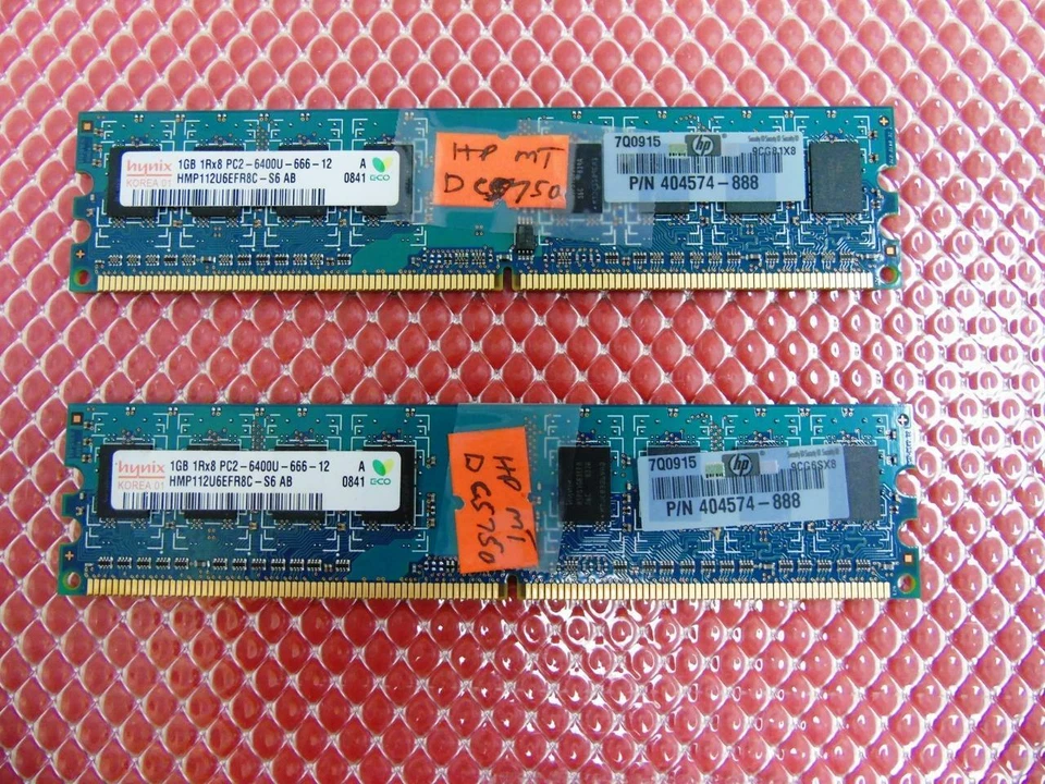HP DC5750 2GB (2 X 1GB) DDR2 800MHZ PC2-6400 Desktop Memory - HMP112U6EFR8C-S6 - Image 1 of 4