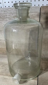 1930’s French Laboratory Aspirator Bottle With Glass Stopper Lid 13 1/4” - Picture 1 of 15