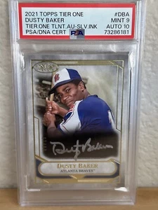 Dusty Baker 2021 Topps Certified Tier One Autograph Card 6/10 SILVER INK AUTO - Picture 1 of 3