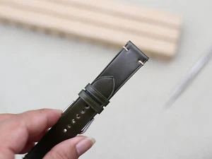 Handgefertigtes Vintage Shell Cordovan Leder Uhrenarmband - zwei Seitennaht! - Bild 1 von 8