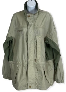 Columbia Mens Lightweight Jacket Windbreaker EUC Size L Vintage Khaki - Picture 1 of 8