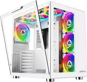 Prism-Elite-WH Prism Elite Mid Tower ATX Gaming PC Cube Case PRISM ELITE WHITE - Picture 1 of 7