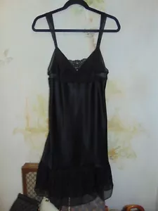 VICTORIAS SECRET Angels BLACK CHEMISE LACE SLIP BABYDOLL NIGHTGOWN LINGERIE S - Picture 1 of 8