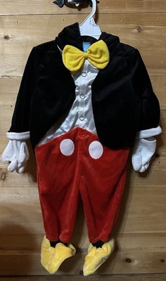 NEW Disney Mickey Mouse Sz 9 to 12 Mo. Infant Full Body Plush Halloween Costume - Image 1 of 4