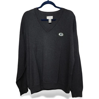 Green Bay Packers Cutter & Buck Tri-Blend V-Neck Pullover Sweater Adult XXL - Image 1 of 4