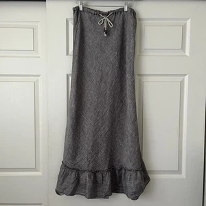 Eddie Bauer 100% Linen Maxi Skirt Sz S Coastal Boho Prairie Modest - Picture 1 of 6