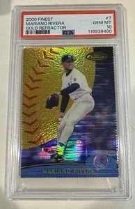 2000 Topps Finest Mariano Rivera Gold Refractor #7 Yankees PSA 10 - Picture 1 of 2