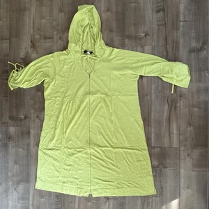 NEU Stan Herman dünner Frottee Morgenmantel 2XL Avocado knielang Lounge durchgehender Reißverschluss - Bild 1 von 7