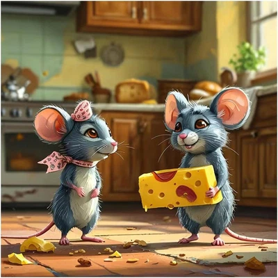 Kits de arte de diamantes para ratones para adultos, kits de pintura de arte de diamantes de queso 5D para principiantes Foto 1 de 4