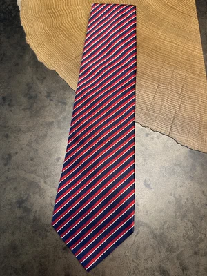 EQUESTRIAN FIRENZE ITALY 100% SILK MENS STRIPE TIE WEDDING BUSINESS - Image 1 of 4