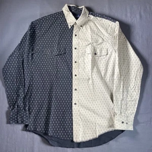Wrangler Long Tail Hemd Herren 16,5 36 Color Block Western Knopfleiste - Bild 1 von 4