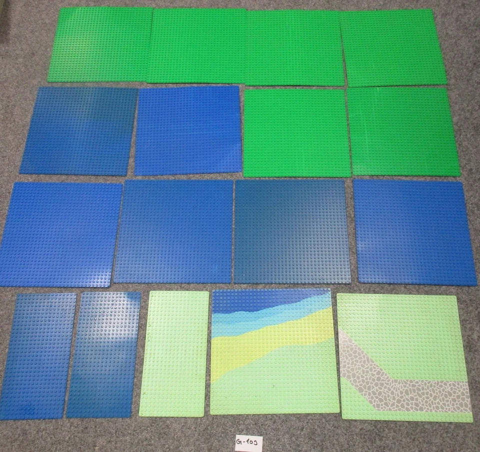 LEGO® - 1,5 kg - Auction - Baseplates - G-109 - 17 Paradisa/brightgrüne+blaue Pl - Bild 1 von 1