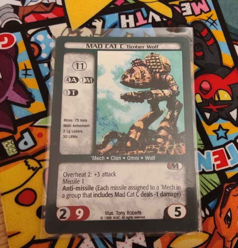 Battletech CCG TCG: Mad Cat C Timber Wolf - blue border - Image 1 of 1