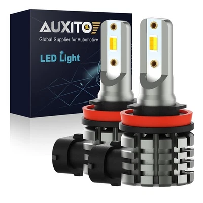 AUXITO H11 H16 H9 Dual Color LED Fog Light Driving Bulbs Switchback Amber White - Image 1 of 4
