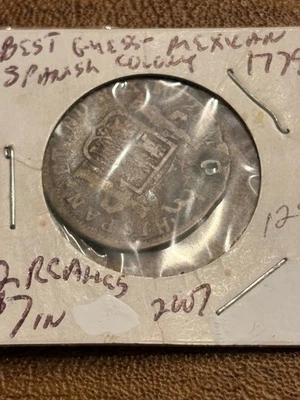 1778 - 2 Reales Silver Spanish Carolus III Colonial Silver Coin, hole - Image 1 of 4