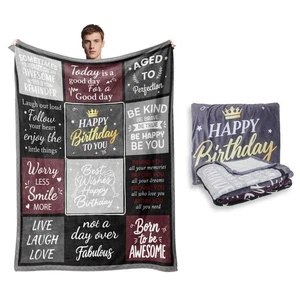 Birthday Gifts for Men Women, Birthday Throw Blanket with Zipper Ultra Soft F... - Picture 1 of 9