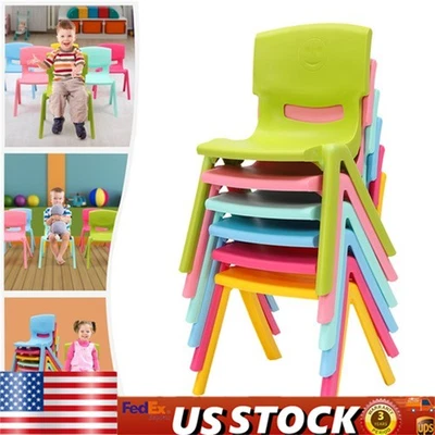 6 Pack Plastic Colorful Stackable School Chair for Kindergarten Home 11'' Height - Image 1 of 4