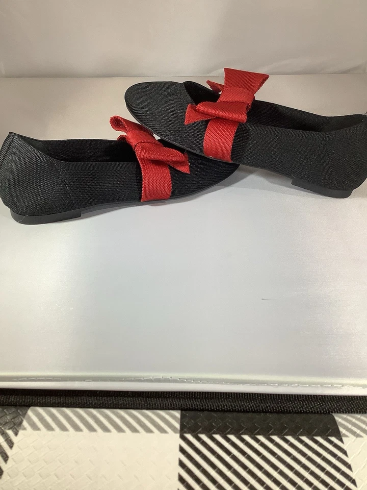 Zapatos sin cordones Mia Kids negros planos niñas talla 3 espuma viscoelástica.  S1021 Foto 1 de 4