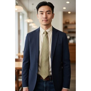 Brooks Brothers Makers olivgrüne Paisley Seidenkrawatte Herren formell - Bild 1 von 7