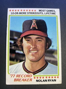 1978 Topps Baseball Nolan Ryan Angels Record Breaker Card #6 Hall of Famer (a) - Picture 1 of 2