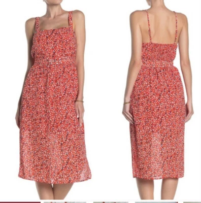 Trixxie Women’s SZ M Red Sleeveless Belted Midi Dress - Image 1 of 4