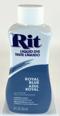 Tela de tinte líquido color permanente no tóxico Rit para todo uso - azul real - 8 oz Foto 1 de 4
