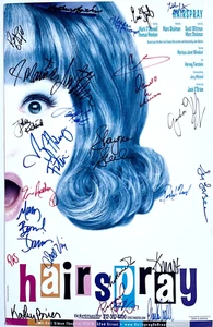 PÓSTER TARJETA VENTANA BROADWAY FIRMADO ELENCO COMPLETO "HAIRSPRAY" TEATRO NEIL SIMON - Imagen 1 de 4