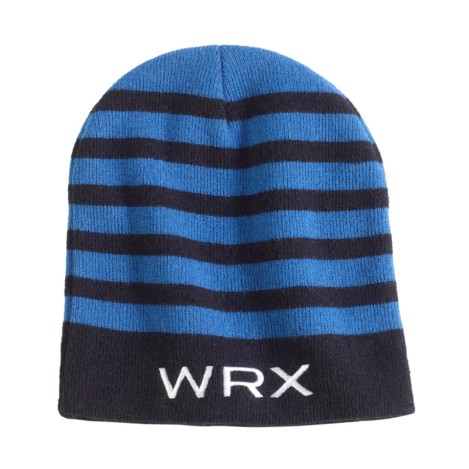 Subaru Logo WRX Striped Knit Beanie Hat Impreza STI WRX Forester Outback Racing - Image 1 of 1