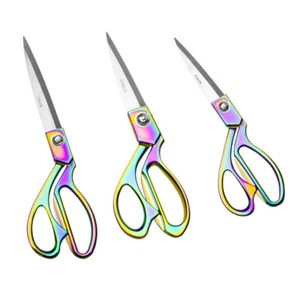 Rainbow Sewing Scissors Craft Tailor Scissor Heavy Duty Steel Fabric Shears - Picture 1 of 24