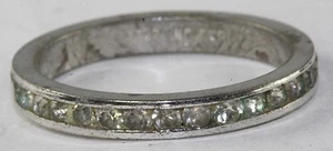 ANILLO DE BANDA DE COLECCIÓN DE 1930 ART DECO PLATA ESTERLINA ESTRÁS ETERNIDAD talla 7,25 - Imagen 1 de 1