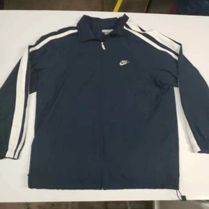 Nike Hombres Chaqueta de Pista Azul Marino Blanco Cremallera Completa Frontal Cordón Correr XL - Imagen 1 de 3