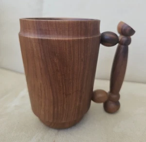 Vintage handgeschnitzt Holz Fass Becher Krug schöne Patina Hausbar - Bild 1 von 5